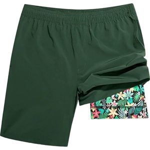 Chubbies The Greeneries Mens 2XL XXL Compression Lined Athlounger Shorts 7"